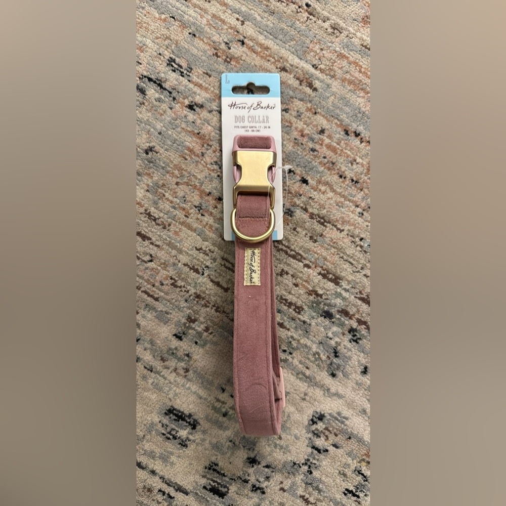 Pink and rose gold large dog collar
